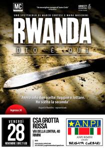 locandina dello spettacolo Rwanda Dio è qui
